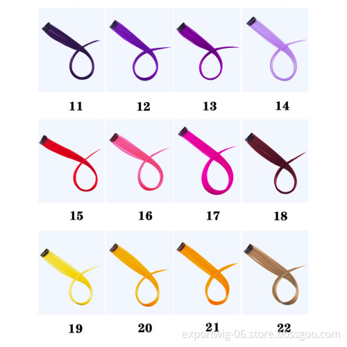 Wholesale Crochet Hair Colorful Synthetic Braids Straight Hair Coloured Braids Clip In Hair Extension